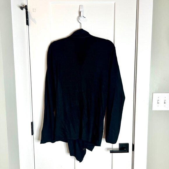 J. Jill PureJill Black Crossover Snap Front Fleece-Lined Long Sleeve Cardigan 2X - Picture 5 of 5
